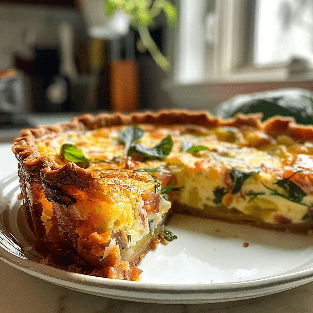 Easy and Delicious Spring Hash Brown Crust Quiche Recipe