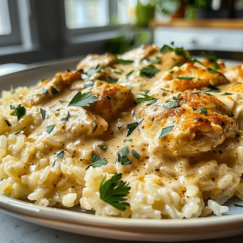 Creamy Smothered Chicken and Rice Recipe