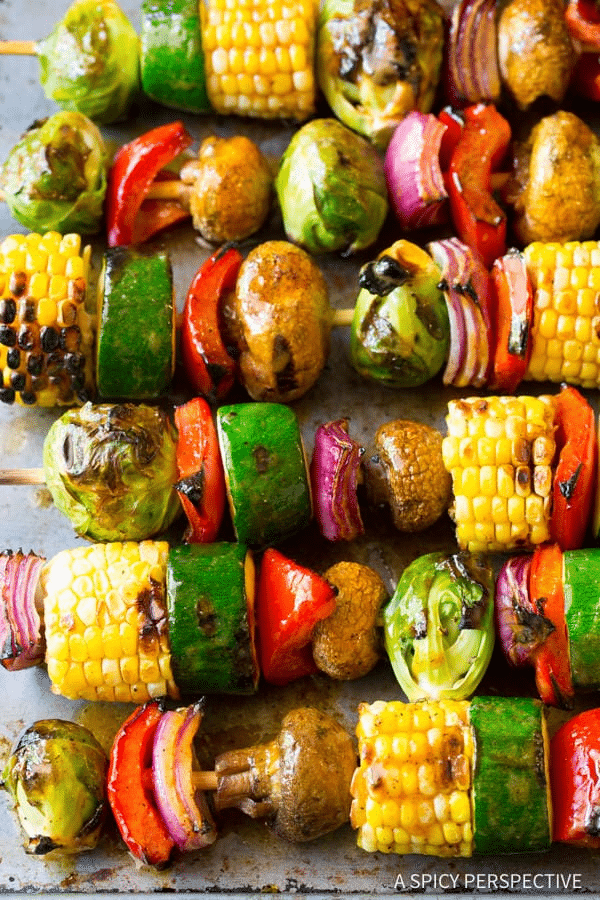 Grilled Vegetable Kabobs with Fajita Butter Recipe