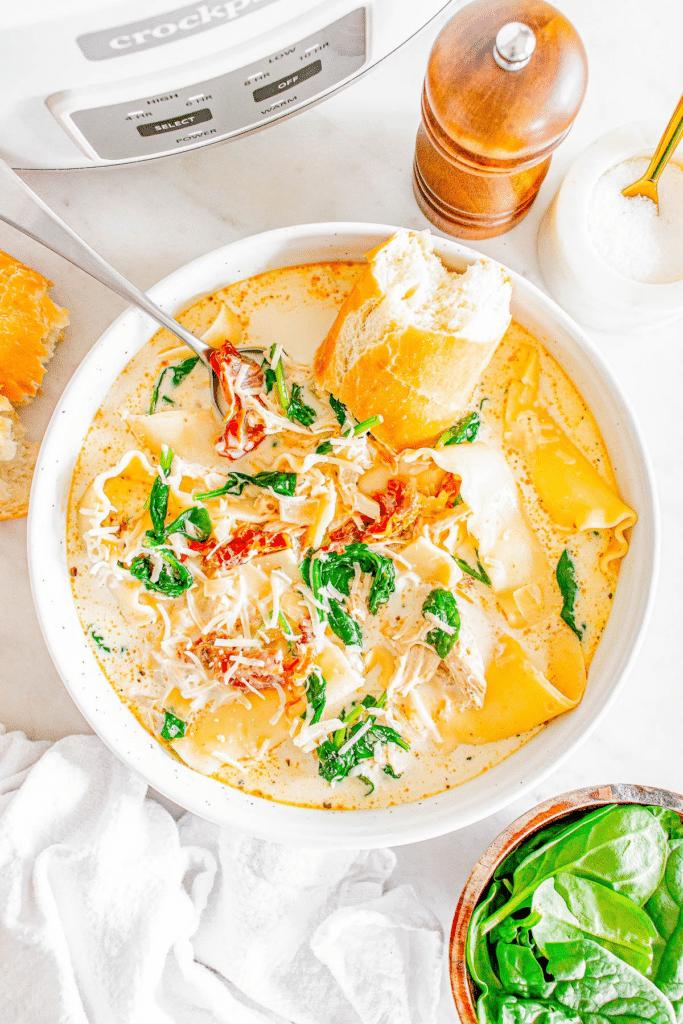 Slow Cooker White Chicken Lasagna Soup Recipe