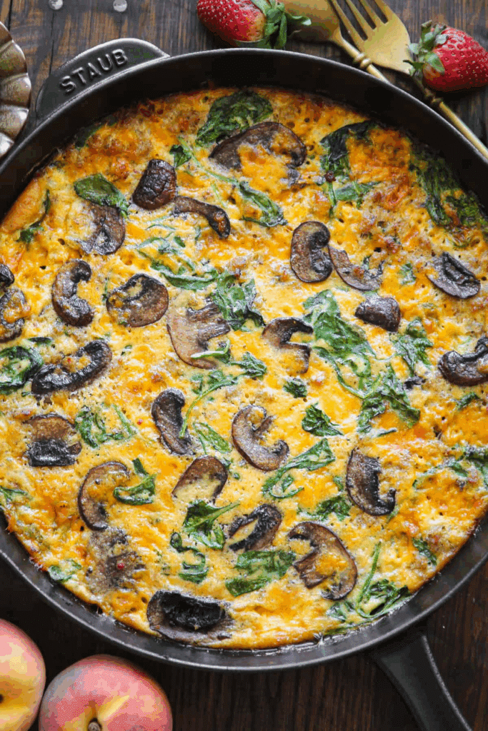 Sausage Frittata with Spinach and Mushrooms Recipe