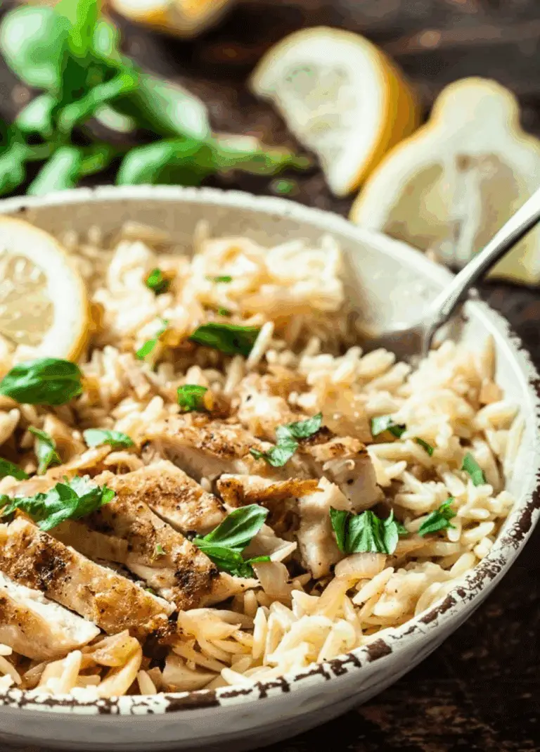 Lemon Basil Orzo with Chicken Recipe