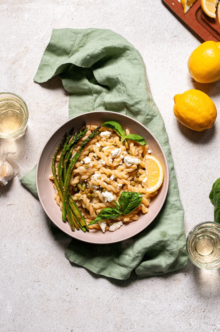 Fresh Spring Pasta Primavera with Feta Recipe