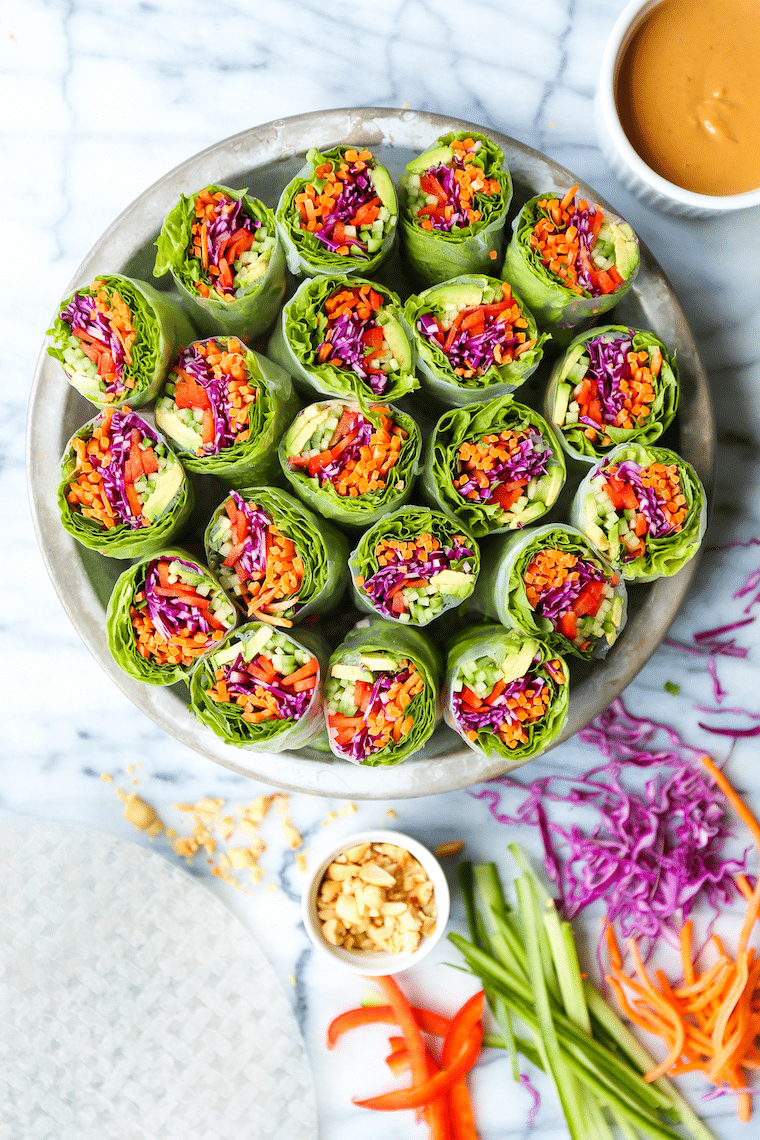 Vegetable Spring Rolls with Peanut Sauce Recipe