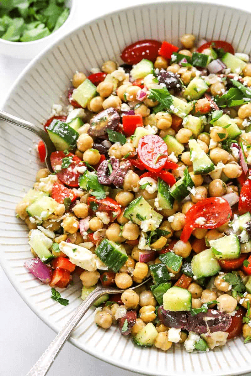 10-Minute Mediterranean Chickpea Salad Recipe
