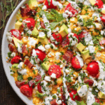 Avocado Corn Tomato Salad with Creamy Cilantro-Lime Dressing Recipe