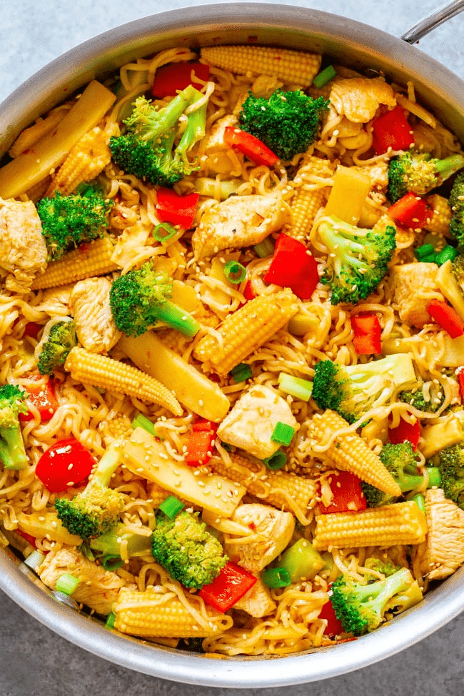 Ramen Noodle Stir Fry with Chicken Recipe