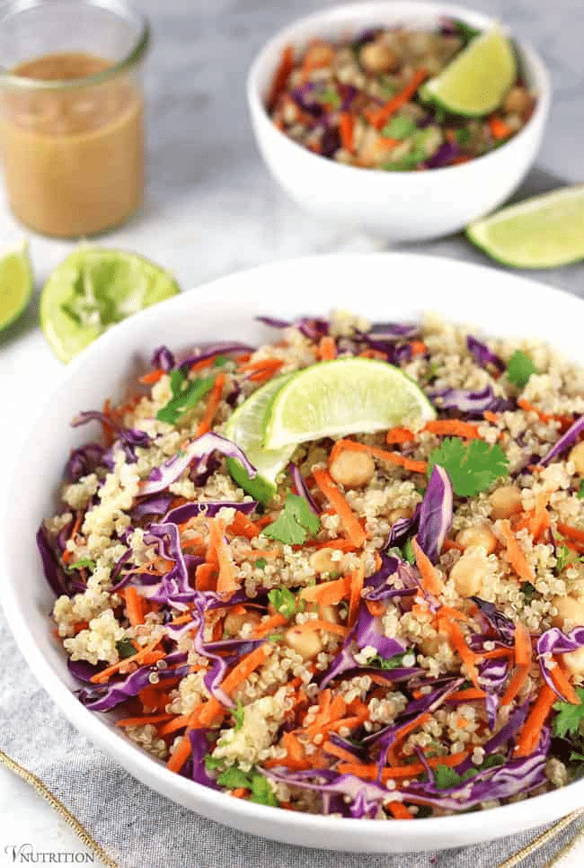 Easy Chickpea Thai Quinoa Salad Recipe