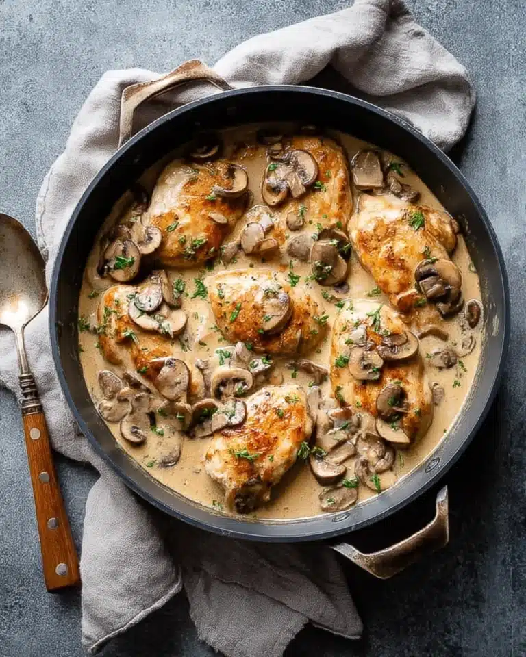 Skillet Chicken and Mushroom Wine Sauce Recipe