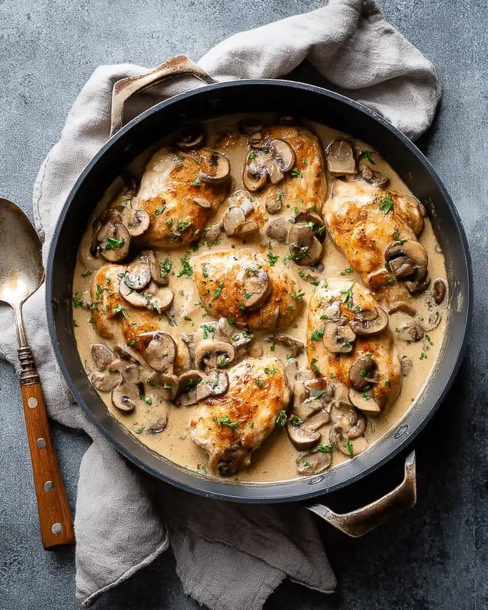Skillet Chicken and Mushroom Wine Sauce Recipe