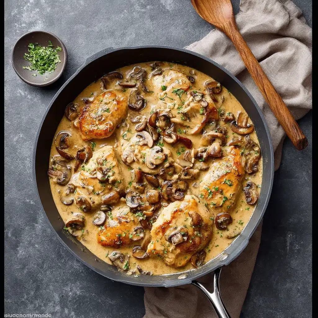 Skillet Chicken and Mushroom Wine Sauce Recipe - Recipe Image