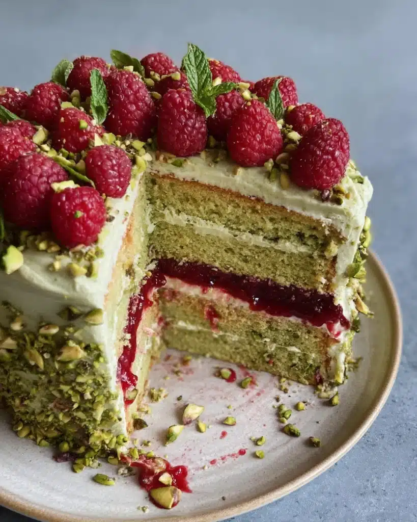 Pistachio Raspberry Cake Recipe