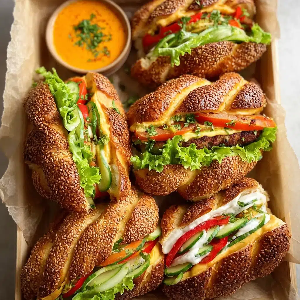 Gevlochten Sesambroodjes met Kip Recipe - Recipe Image