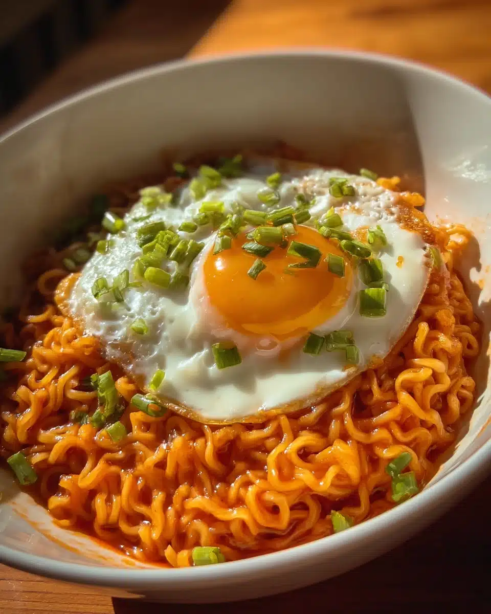 Korean Spicy Ramen Noodles with Cheese Recipe