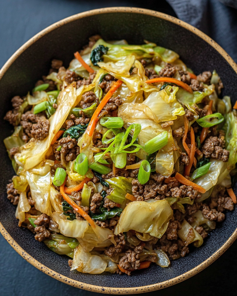 Chinese Ground Beef and Cabbage Stir Fry Recipe