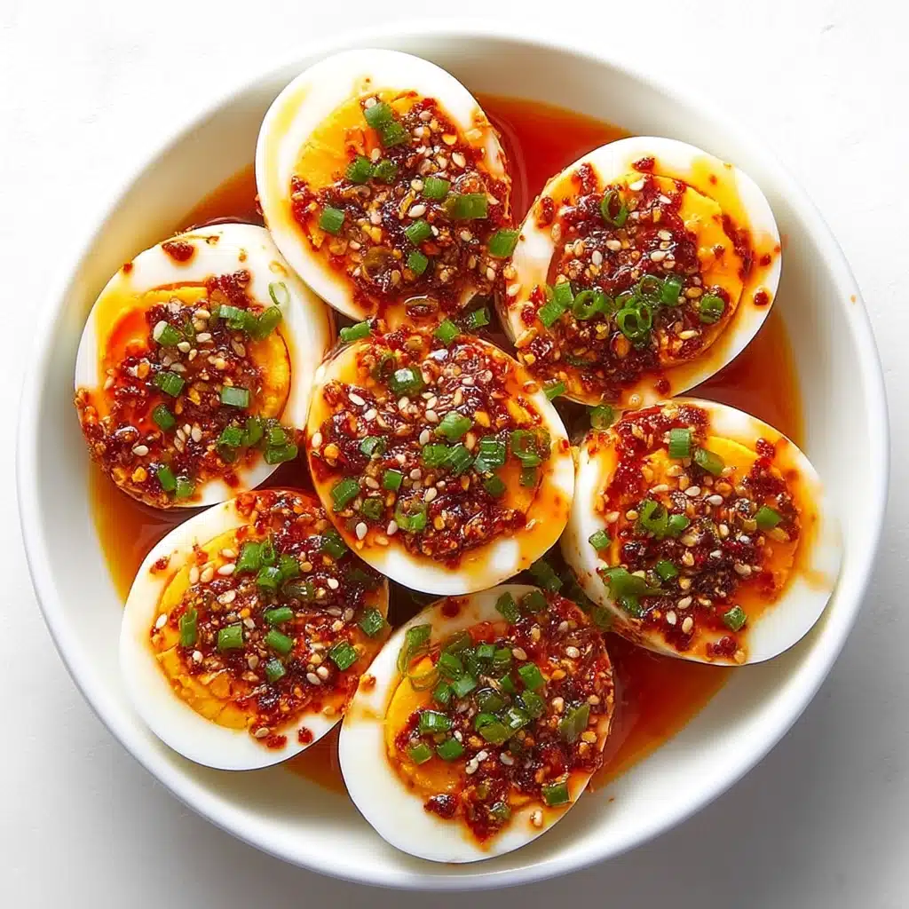 Spicy Chili Garlic Deviled Eggs Recipe - Recipe Image