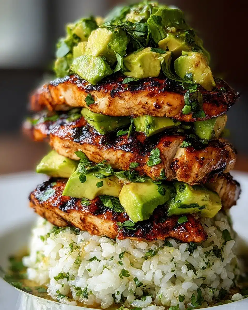 Honey Lime Chicken & Avocado Rice Stack Recipe
