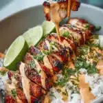 Sweet Chili Chicken Bowl with Coconut Lime Drizzle Recipe