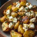 Roasted Potatoes with Baked Feta and Garlic Recipe