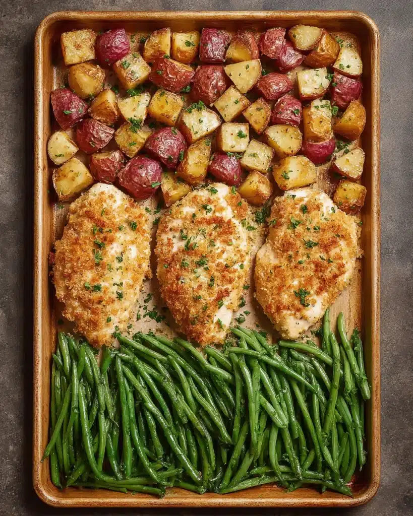 Parmesan Crusted Chicken Sheet Pan Dinner Recipe