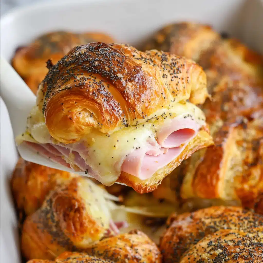Baked Ham and Cheese Croissants Recipe - Recipe Image