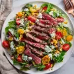 Balsamic Steak Gorgonzola Salad with Grilled Corn Recipe