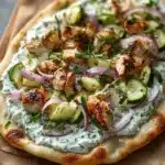 Tzatziki Chicken Naan Pizza Recipe