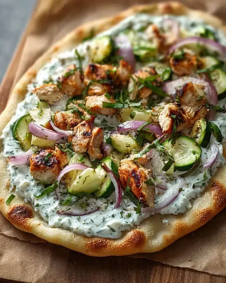 Tzatziki Chicken Naan Pizza Recipe