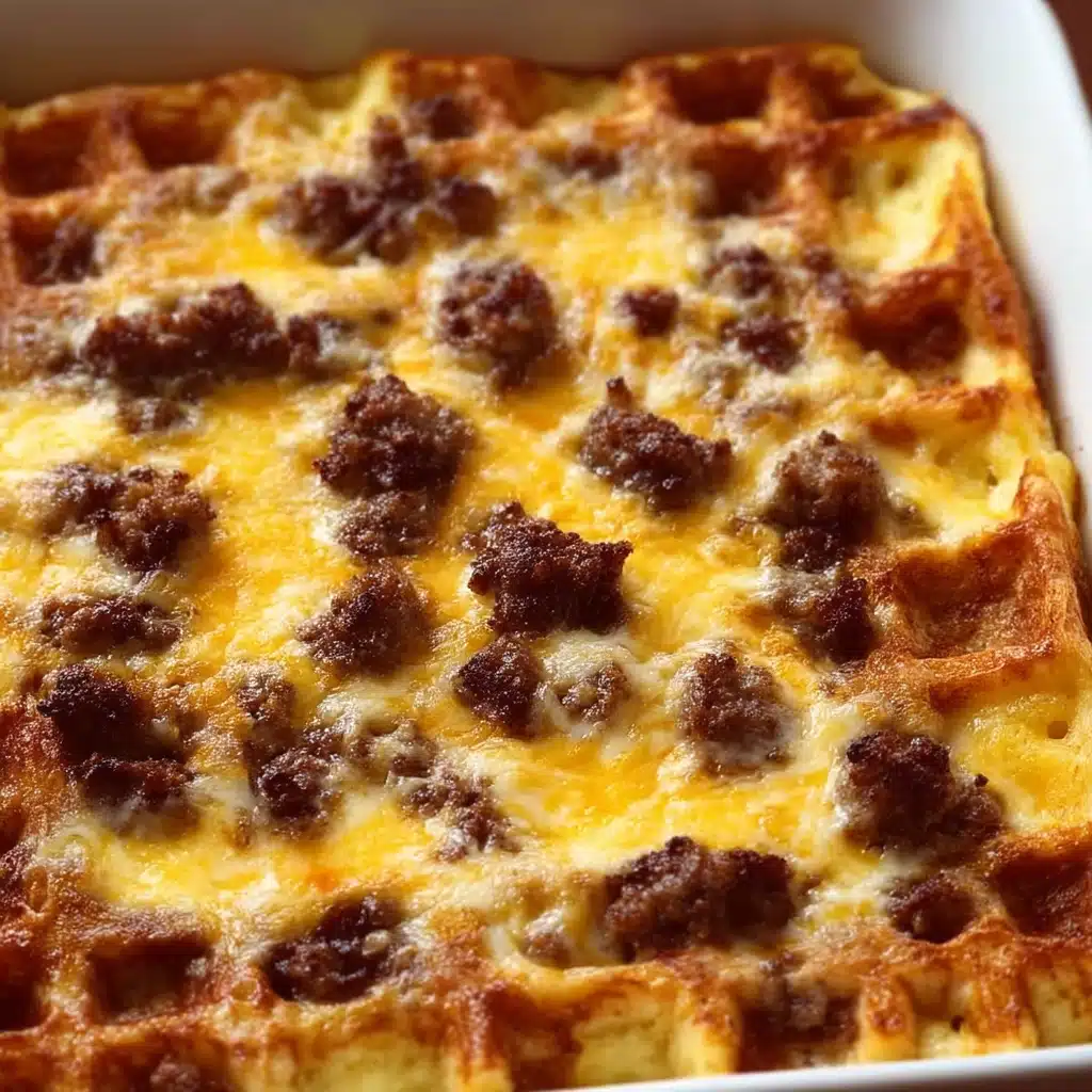 Sausage & Maple Waffle Bake Recipe - Recipe Image