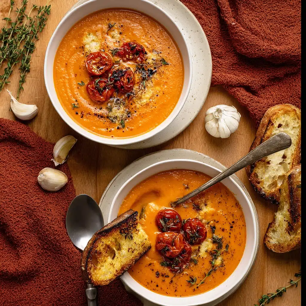 Creamy Roasted Garlic Tomato Soup Recipe - Recipe Image