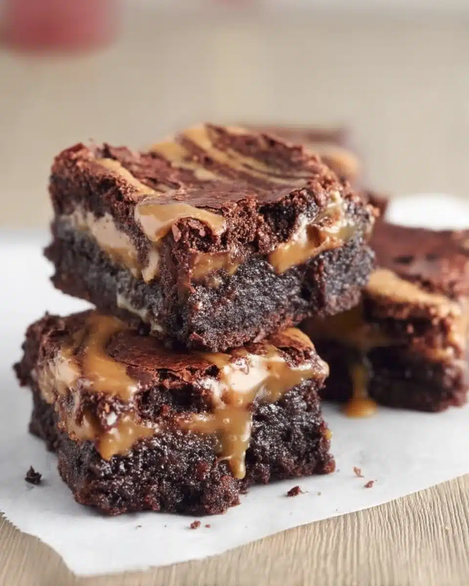 Caramel Peanut Butter Brownies Recipe