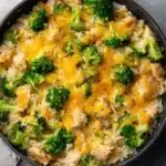 One Pan Cheesy Chicken Broccoli and Rice Recipe