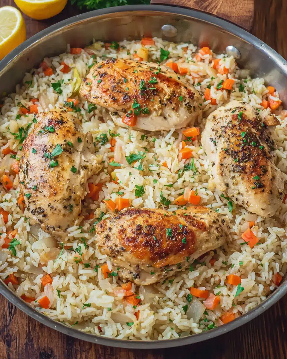 Zesty Lemon Chicken with Herbed Barley Pilaf Recipe