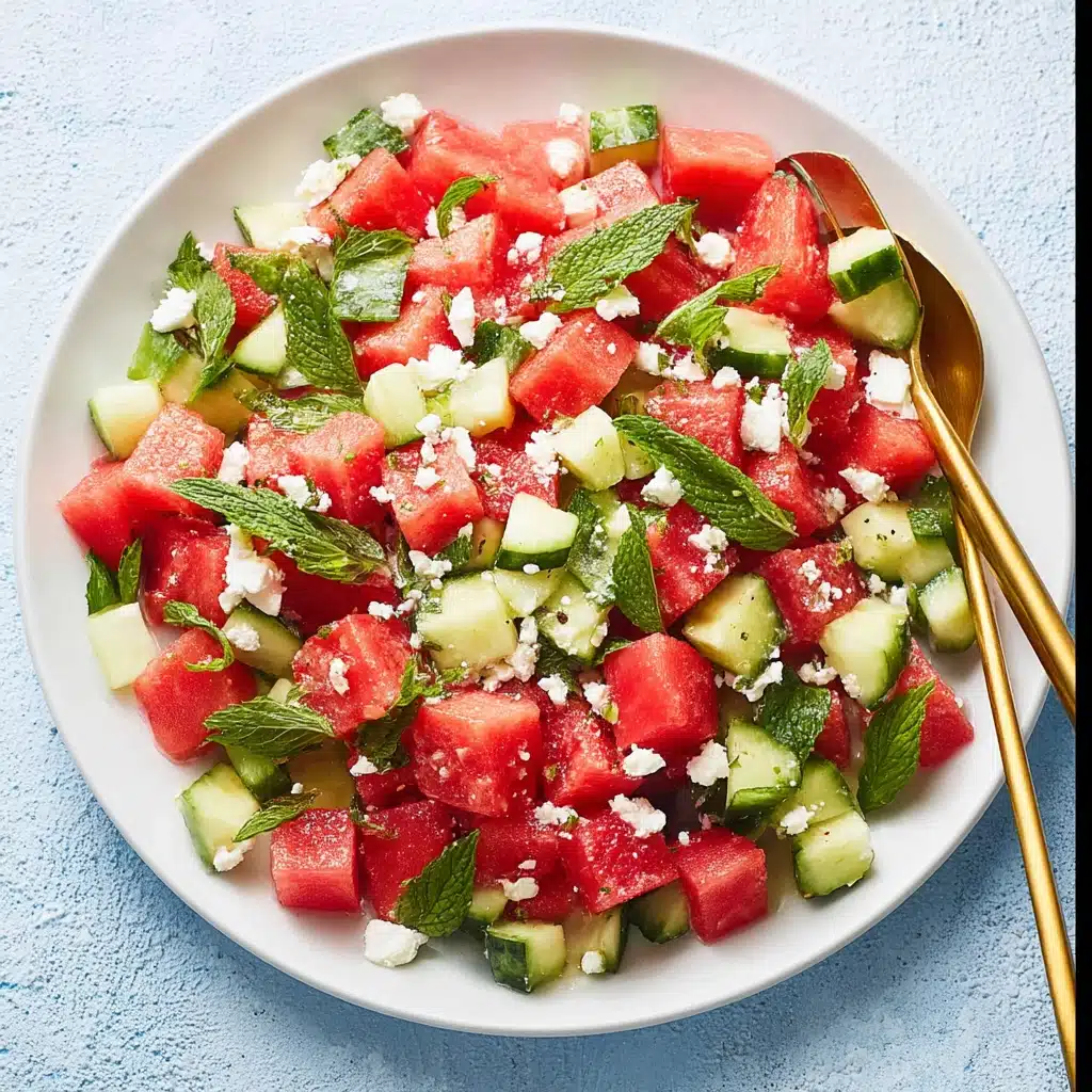 Watermelon Salad with Feta Cucumber and Mint Recipe - Recipe Image