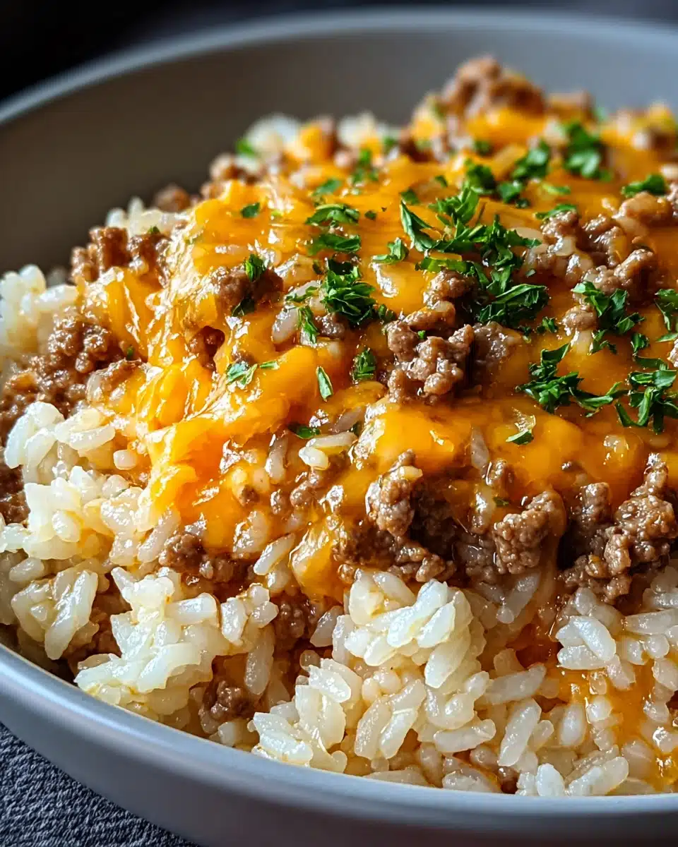 Cheesy Ground Beef Rice Casserole Recipe
