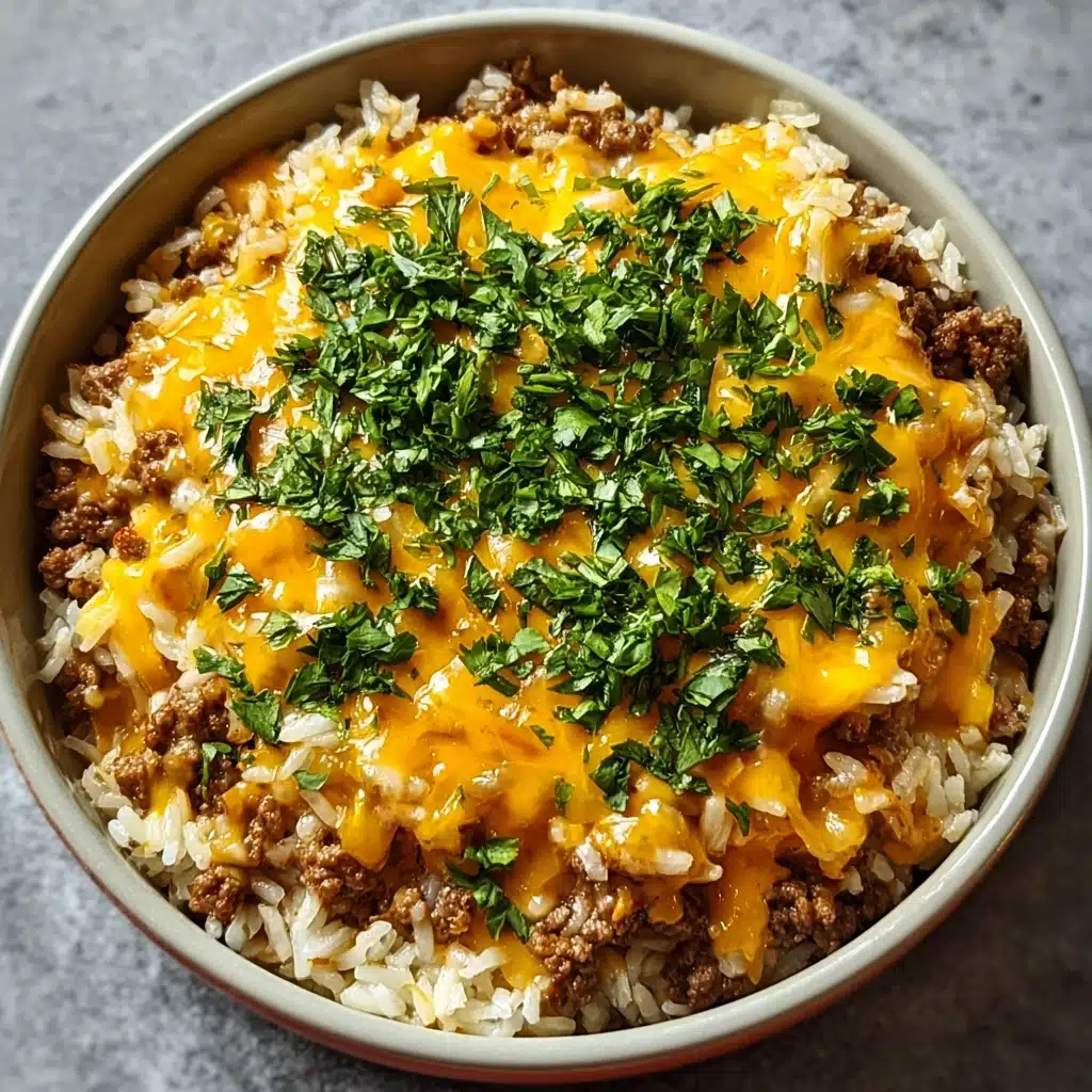 Cheesy Ground Beef Rice Casserole Recipe - Recipe Image