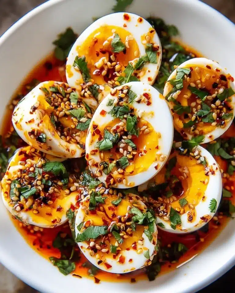 Spicy Chili Garlic Deviled Eggs Recipe