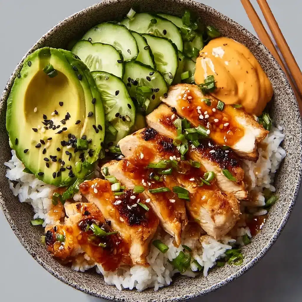 Spicy Honey-Ginger Chicken Bowls with Yum Yum Sauce Recipe - Recipe Image