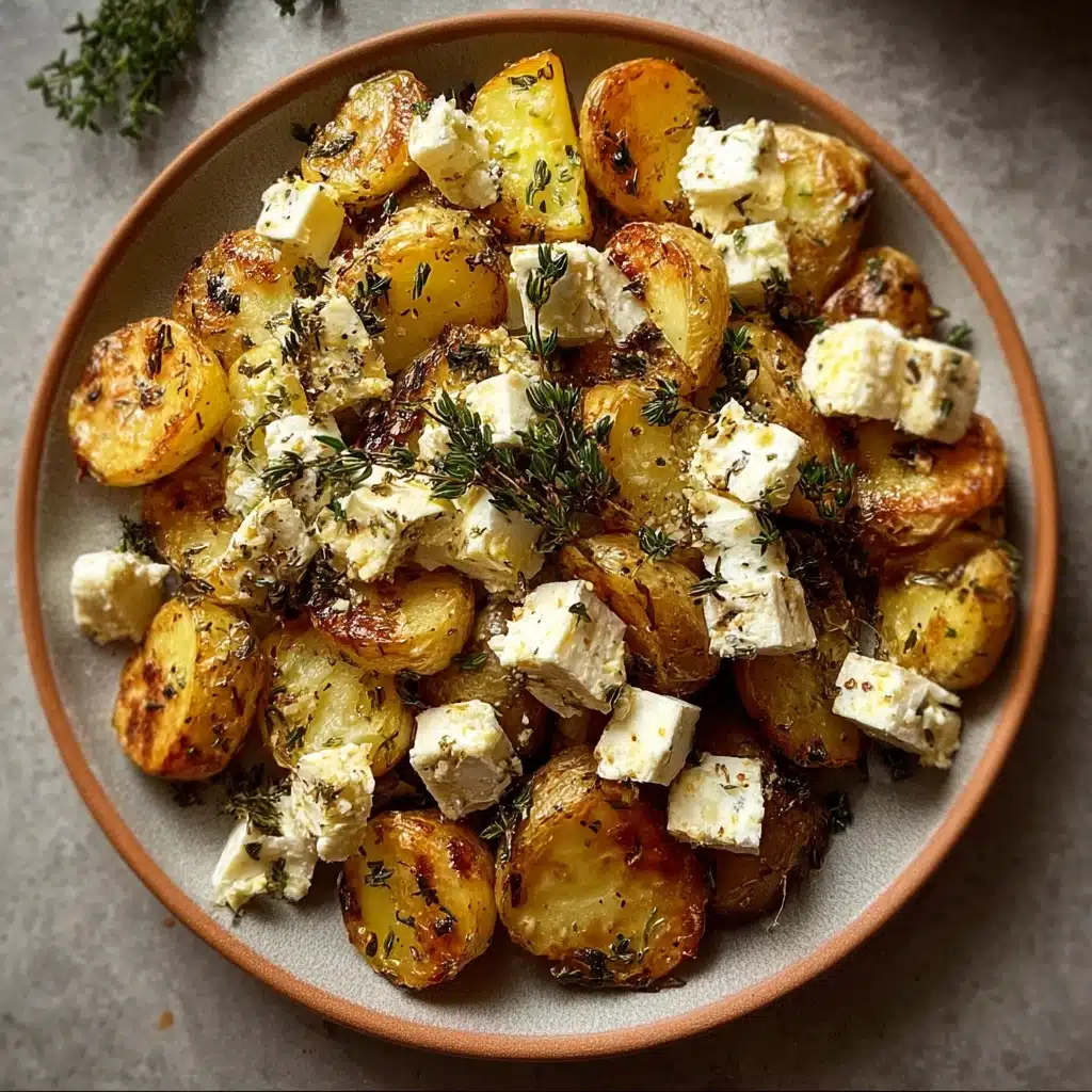 Roasted Potatoes with Baked Feta and Garlic Recipe - Recipe Image