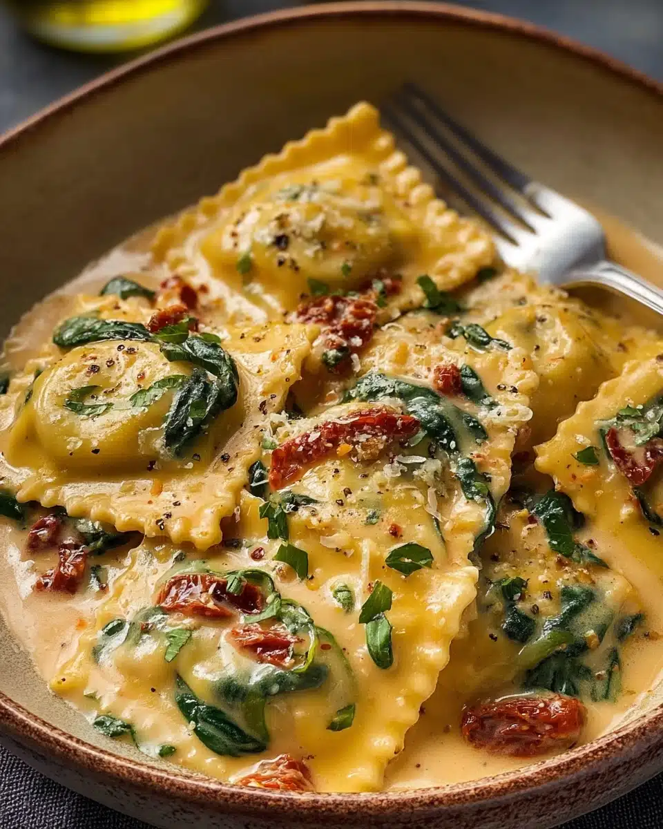 Creamy Tuscan Ravioli Recipe