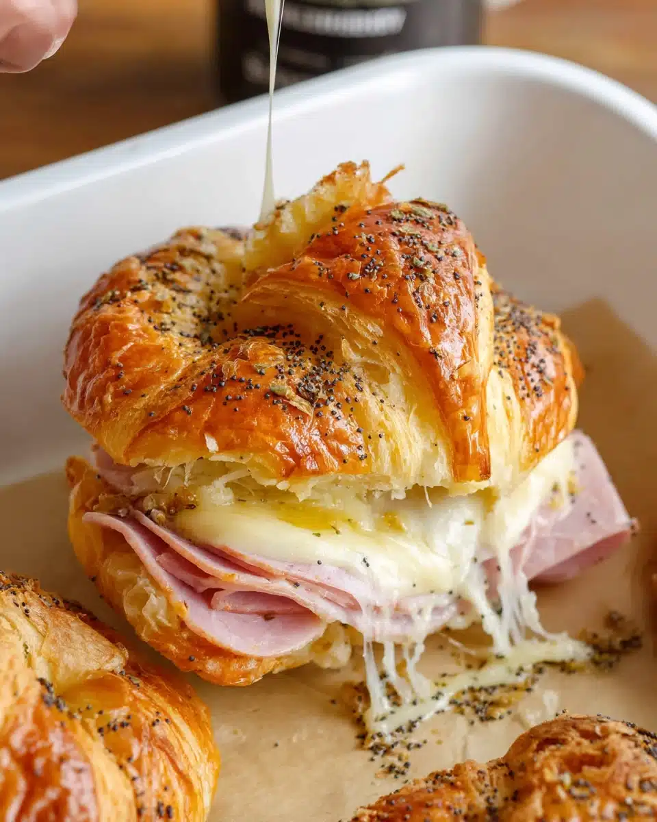 Baked Ham and Cheese Croissants Recipe