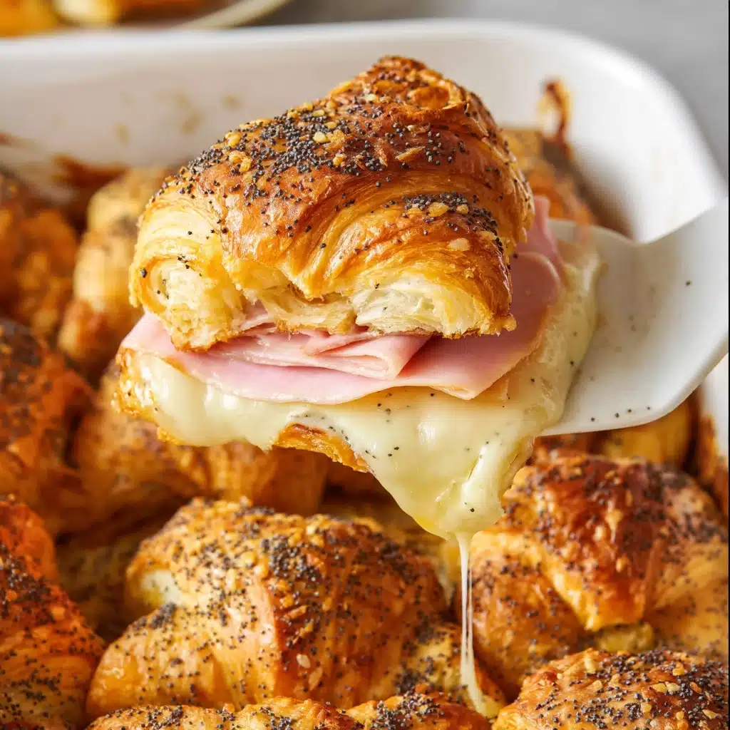 Baked Ham and Cheese Croissants Recipe - Recipe Image