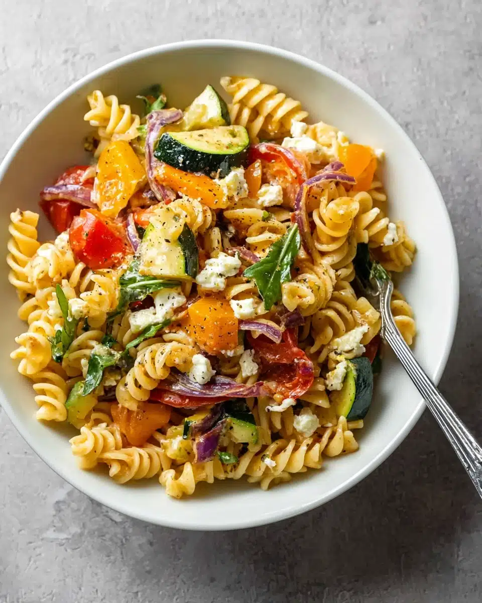 Roasted Veggie Pasta with Feta Recipe