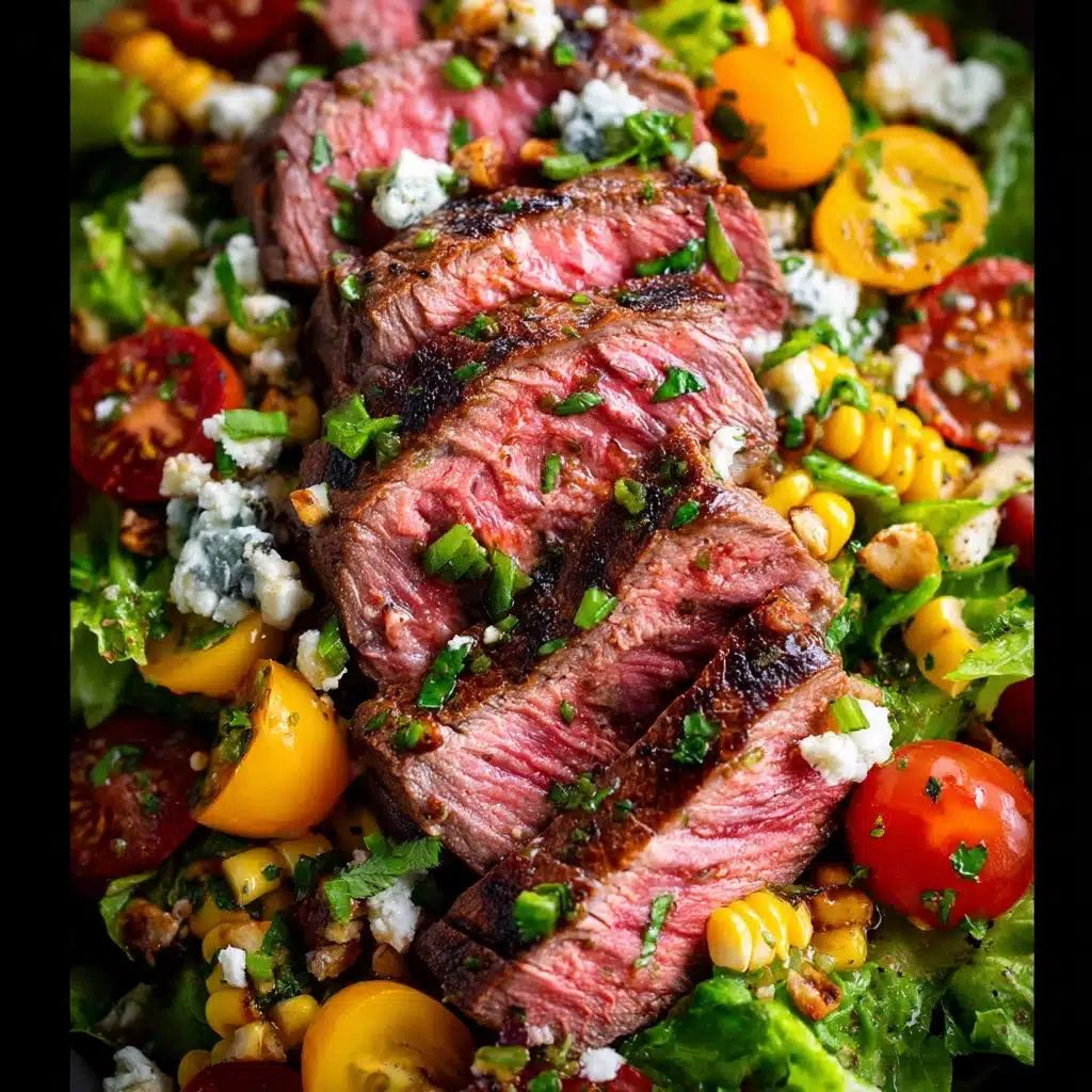 Balsamic Steak Gorgonzola Salad with Grilled Corn Recipe - Recipe Image