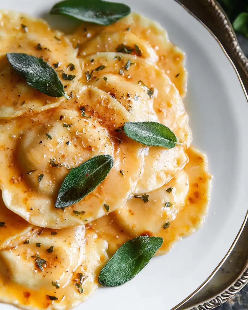 Sage Brown Butter Sauce Butternut Squash Ravioli Recipe