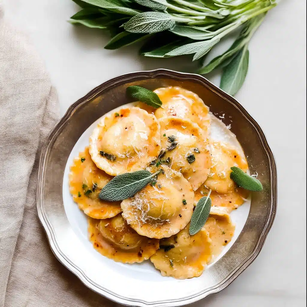 Sage Brown Butter Sauce Butternut Squash Ravioli Recipe - Recipe Image