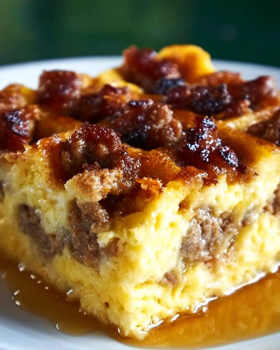 Sausage & Maple Waffle Bake Recipe