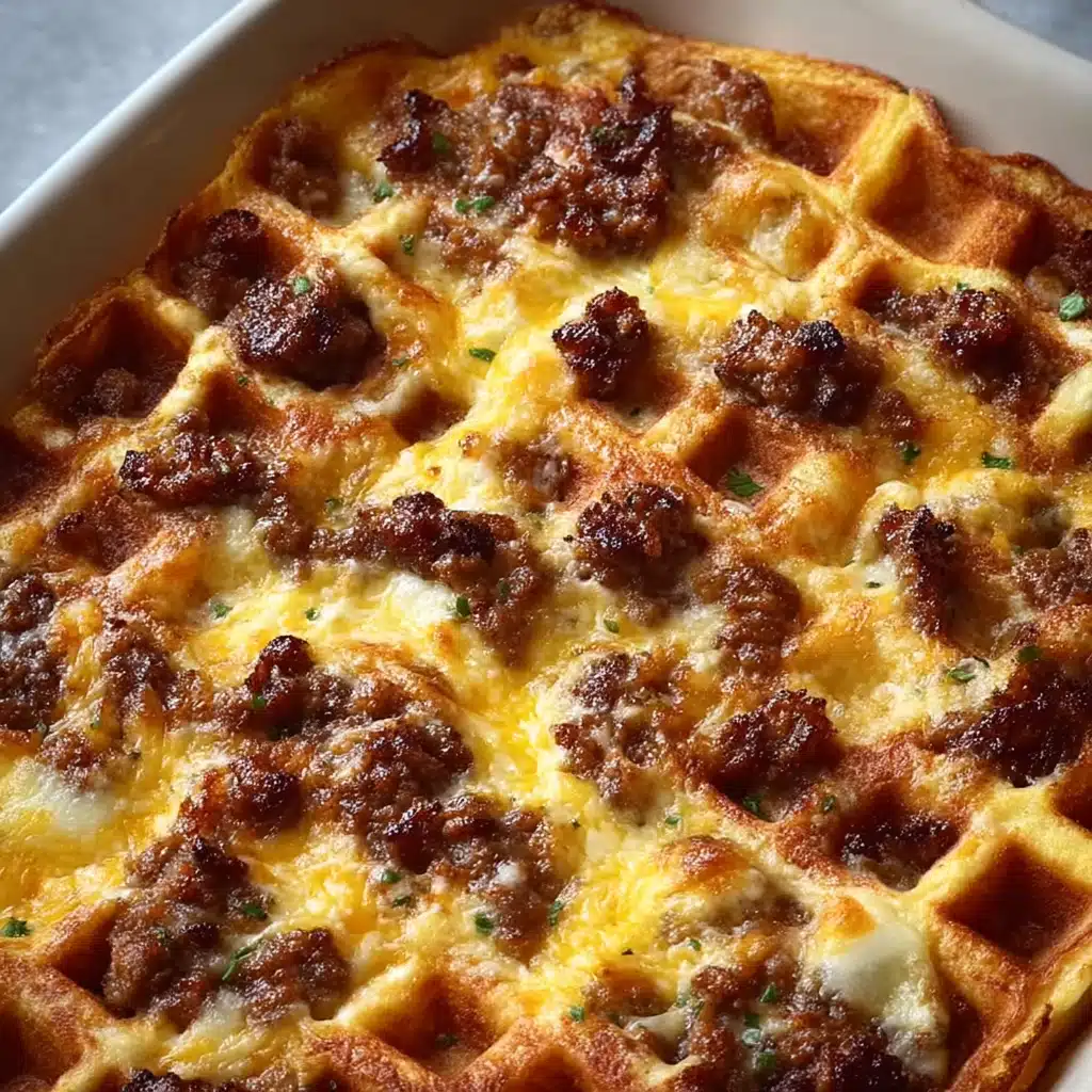 Sausage & Maple Waffle Bake Recipe - Recipe Image