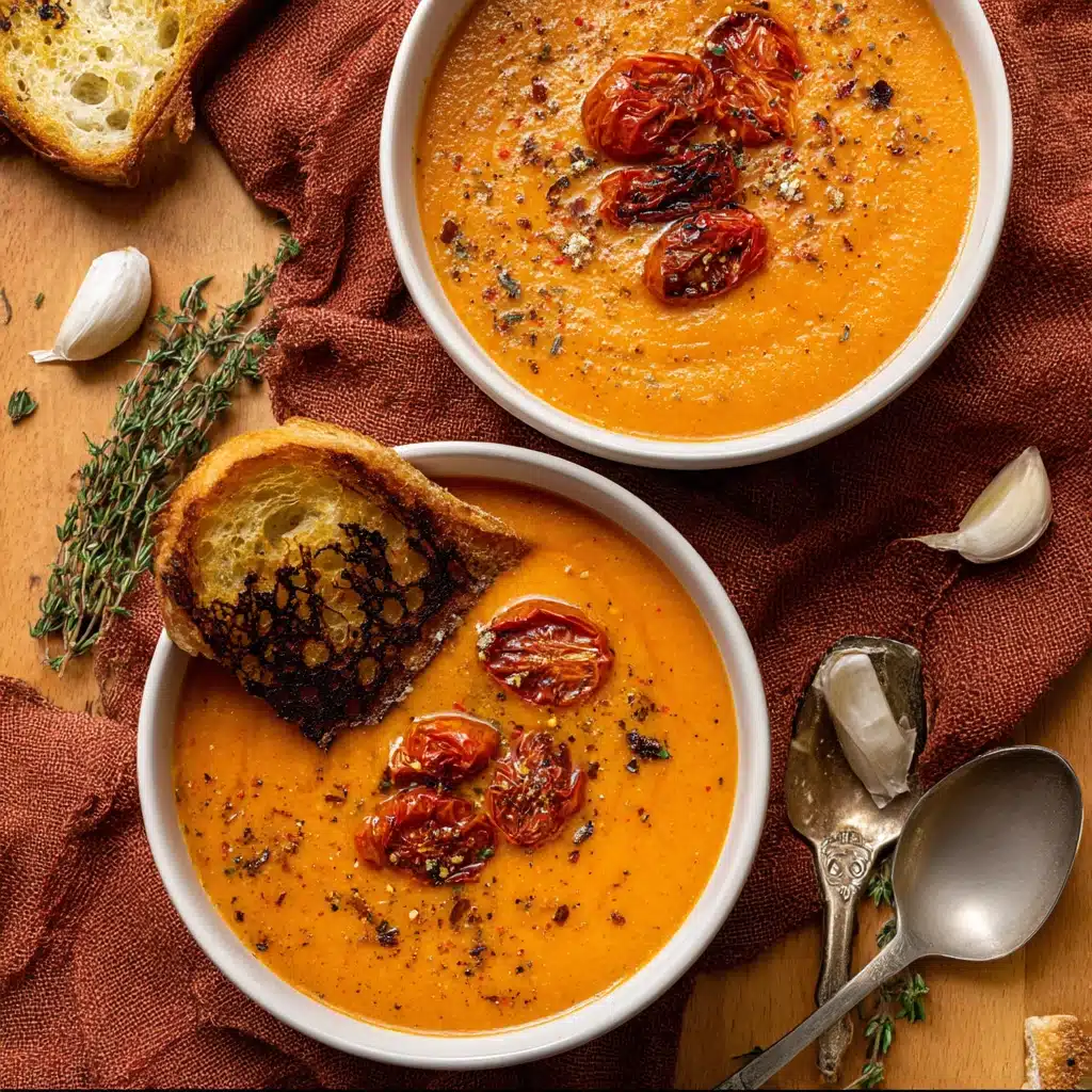 Creamy Roasted Garlic Tomato Soup Recipe - Recipe Image