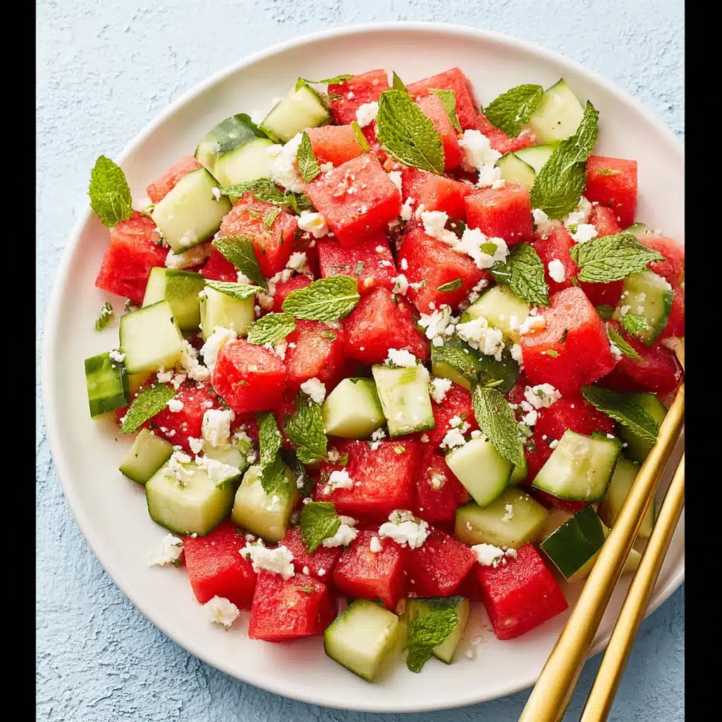 Watermelon Salad with Feta Cucumber and Mint Recipe - Recipe Image